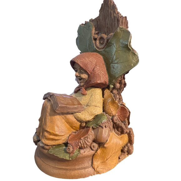 Vintage Tom Clark Betty Able Gnome Bookends 6.5" Tall Books Tree Bark Estate - Picture 6 of 10